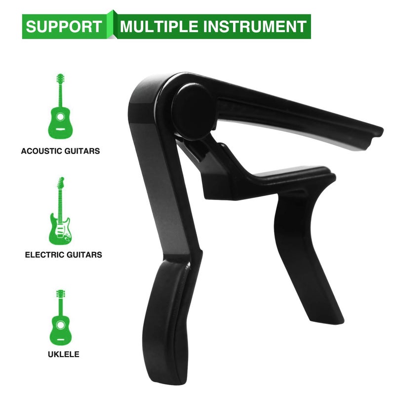 IMUSGO Guitar Capo, 6-String Acoustic & Electric Guitar Capo,Capo for acoustic guitar(Black) - Image 2